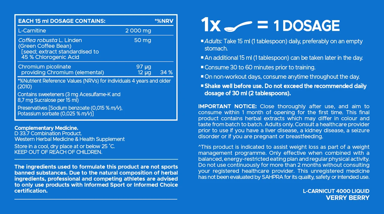 USN L-Carnitine Liquid Drink (Very Berry) - Image 4