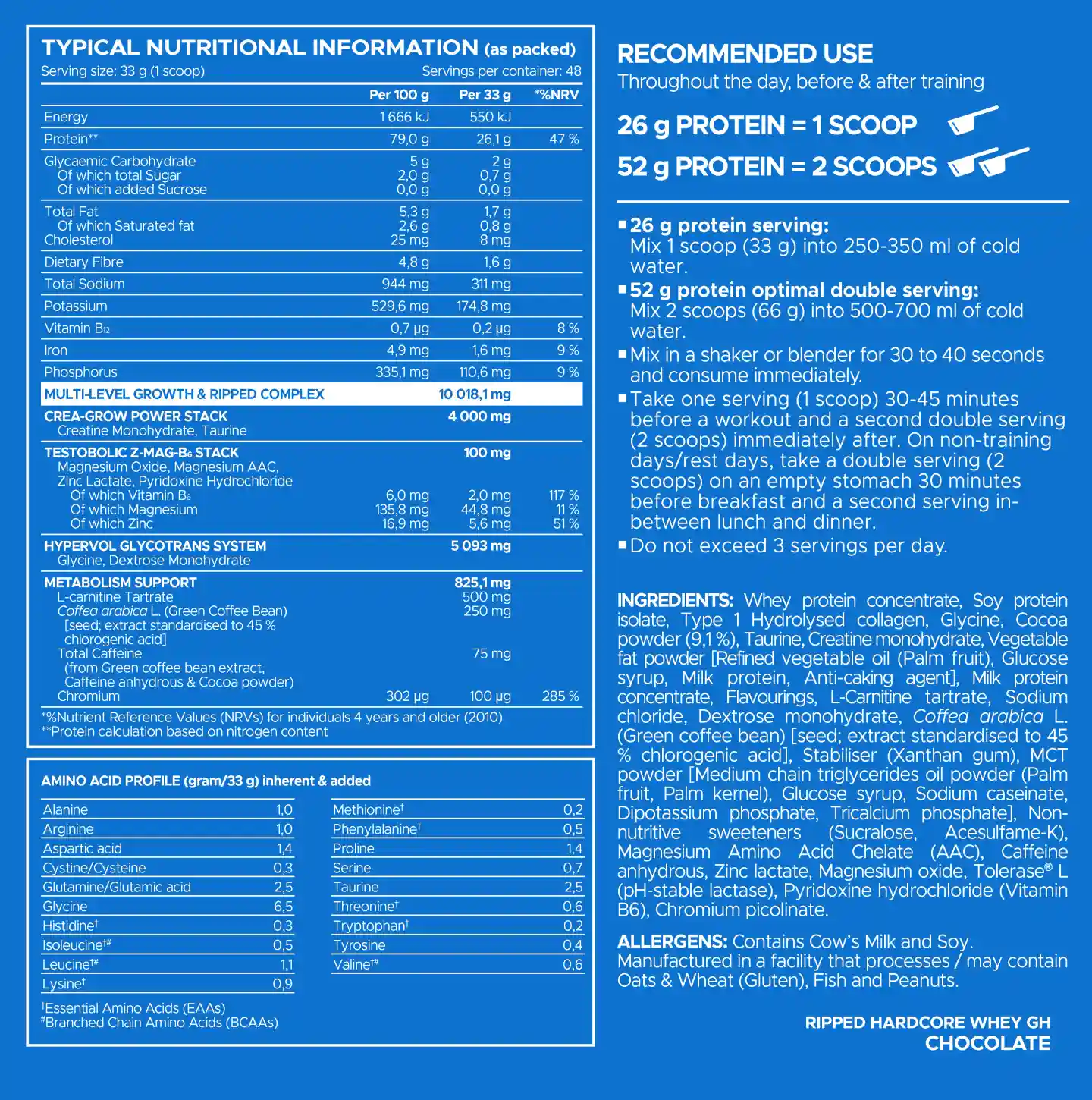 USN Hardcore Whey gH Protein Powder 1.6kg - Image 3
