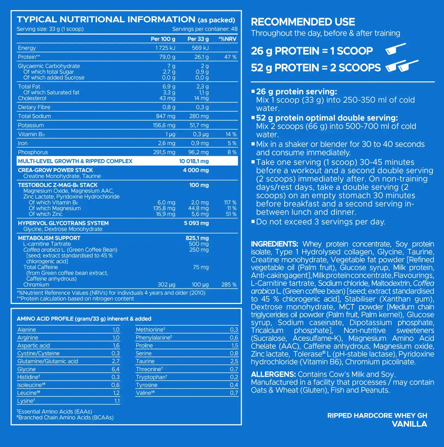 USN Hardcore Whey gH Protein Powder 1.6kg - Image 2