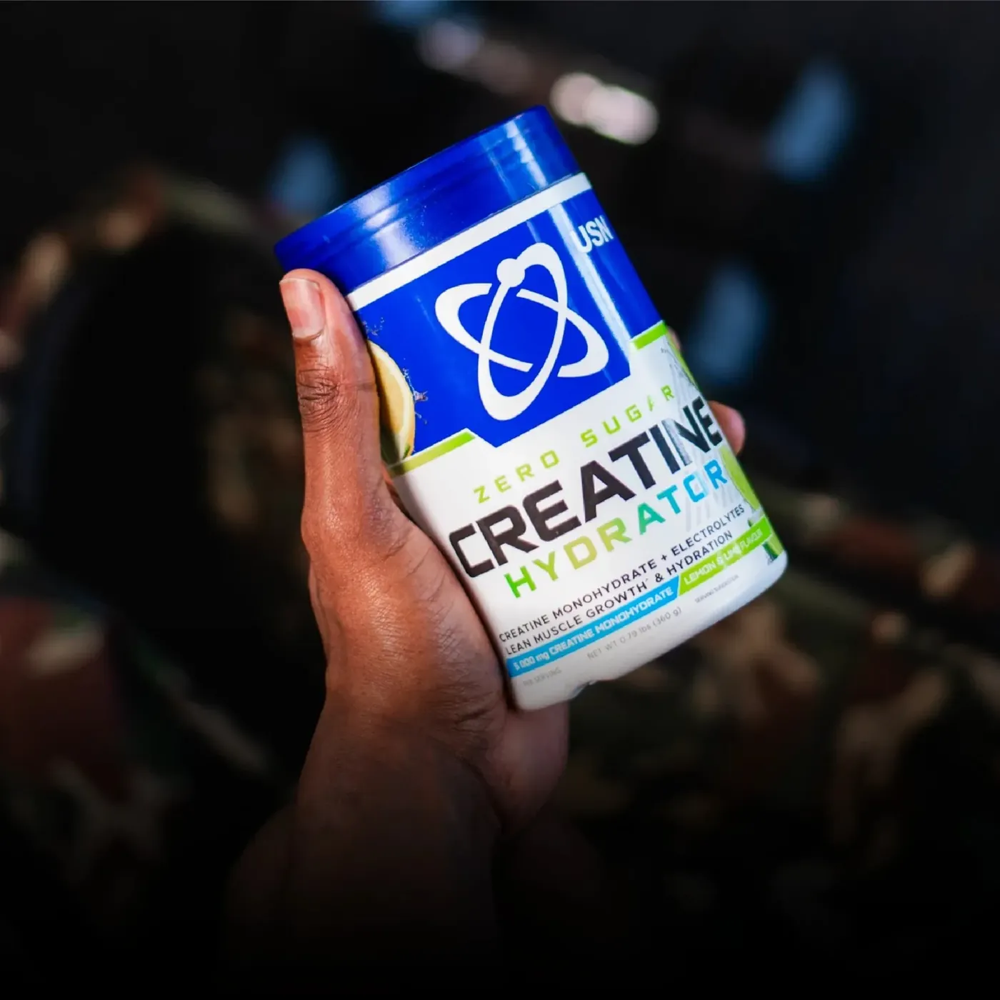 USN Zero Sugar Creatine Hydrator in hand